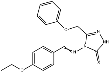 4-[(E)-(4-ethoxyphenyl)methylideneamino]-3-(phenoxymethyl)-1H-1,2,4-triazole-5-thione Struktur