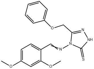 4-[(E)-(2,4-dimethoxyphenyl)methylideneamino]-3-(phenoxymethyl)-1H-1,2,4-triazole-5-thione Struktur