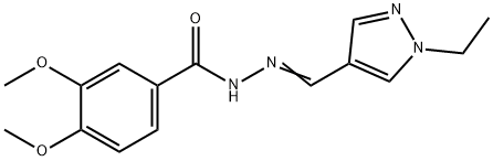 N-[(Z)-(1-ethylpyrazol-4-yl)methylideneamino]-3,4-dimethoxybenzamide Struktur