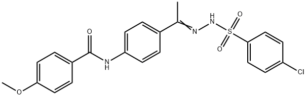 N-[4-[(Z)-N-[(4-chlorophenyl)sulfonylamino]-C-methylcarbonimidoyl]phenyl]-4-methoxybenzamide Struktur