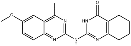 2-[(6-methoxy-4-methylquinazolin-2-yl)amino]-5,6,7,8-tetrahydro-1H-quinazolin-4-one Struktur