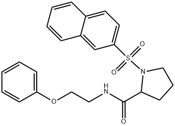 1-naphthalen-2-ylsulfonyl-N-(2-phenoxyethyl)pyrrolidine-2-carboxamide Struktur