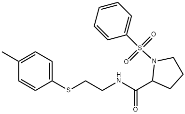 1-(benzenesulfonyl)-N-[2-(4-methylphenyl)sulfanylethyl]pyrrolidine-2-carboxamide Struktur