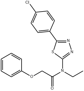 N-[5-(4-chlorophenyl)-1,3,4-thiadiazol-2-yl]-N-ethyl-2-phenoxyacetamide Struktur