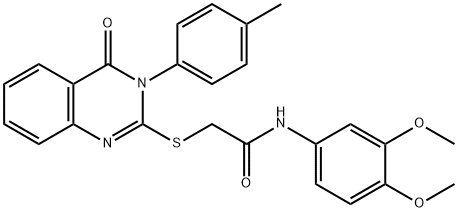 N-(3,4-dimethoxyphenyl)-2-[3-(4-methylphenyl)-4-oxoquinazolin-2-yl]sulfanylacetamide Struktur