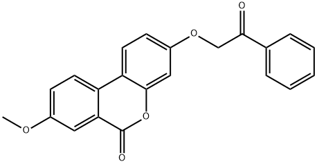 8-methoxy-3-phenacyloxybenzo[c]chromen-6-one Struktur