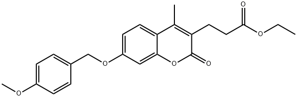 ethyl 3-[7-[(4-methoxyphenyl)methoxy]-4-methyl-2-oxochromen-3-yl]propanoate Struktur