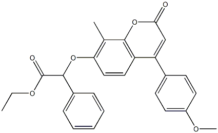 ethyl 2-[4-(4-methoxyphenyl)-8-methyl-2-oxochromen-7-yl]oxy-2-phenylacetate Struktur