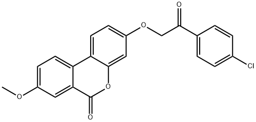 3-[2-(4-chlorophenyl)-2-oxoethoxy]-8-methoxybenzo[c]chromen-6-one Struktur