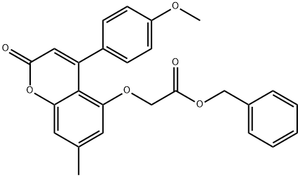 benzyl 2-[4-(4-methoxyphenyl)-7-methyl-2-oxochromen-5-yl]oxyacetate Struktur