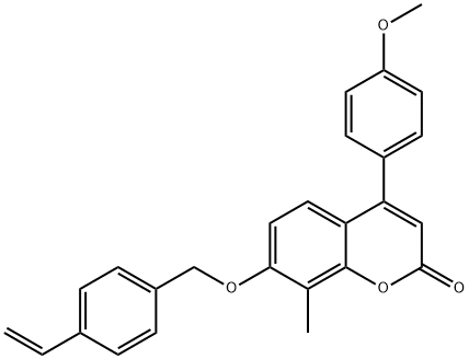 7-[(4-ethenylphenyl)methoxy]-4-(4-methoxyphenyl)-8-methylchromen-2-one Struktur