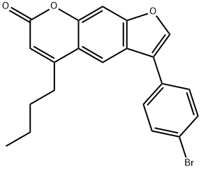 3-(4-bromophenyl)-5-butylfuro[3,2-g]chromen-7-one Struktur