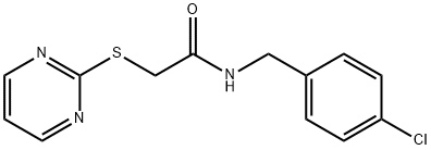 N-[(4-chlorophenyl)methyl]-2-pyrimidin-2-ylsulfanylacetamide Struktur