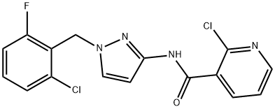 2-chloro-N-[1-[(2-chloro-6-fluorophenyl)methyl]pyrazol-3-yl]pyridine-3-carboxamide Struktur