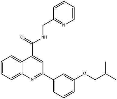 2-[3-(2-methylpropoxy)phenyl]-N-(pyridin-2-ylmethyl)quinoline-4-carboxamide Struktur