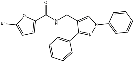 5-bromo-N-[(1,3-diphenylpyrazol-4-yl)methyl]furan-2-carboxamide Struktur