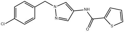 N-[1-[(4-chlorophenyl)methyl]pyrazol-4-yl]thiophene-2-carboxamide Struktur