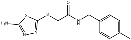 2-[(5-amino-1,3,4-thiadiazol-2-yl)sulfanyl]-N-[(4-methylphenyl)methyl]acetamide Struktur