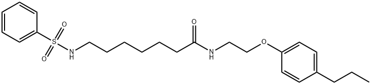 7-(benzenesulfonamido)-N-[2-(4-propylphenoxy)ethyl]heptanamide Struktur