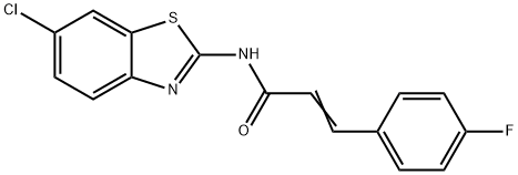 (E)-N-(6-chloro-1,3-benzothiazol-2-yl)-3-(4-fluorophenyl)prop-2-enamide Struktur