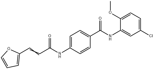 N-(5-chloro-2-methoxyphenyl)-4-[[(E)-3-(furan-2-yl)prop-2-enoyl]amino]benzamide Struktur