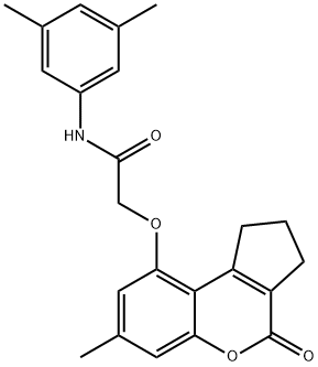 N-(3,5-dimethylphenyl)-2-[(7-methyl-4-oxo-2,3-dihydro-1H-cyclopenta[c]chromen-9-yl)oxy]acetamide Struktur