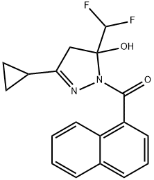 [3-cyclopropyl-5-(difluoromethyl)-5-hydroxy-4H-pyrazol-1-yl]-naphthalen-1-ylmethanone Struktur