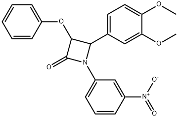 4-(3,4-dimethoxyphenyl)-1-(3-nitrophenyl)-3-phenoxyazetidin-2-one Struktur