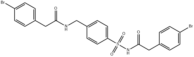 2-(4-bromophenyl)-N-[[4-[[2-(4-bromophenyl)acetyl]sulfamoyl]phenyl]methyl]acetamide Structure