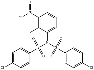 4-chloro-N-(4-chlorophenyl)sulfonyl-N-(2-methyl-3-nitrophenyl)benzenesulfonamide Struktur