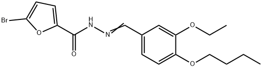 5-bromo-N-[(E)-(4-butoxy-3-ethoxyphenyl)methylideneamino]furan-2-carboxamide Struktur