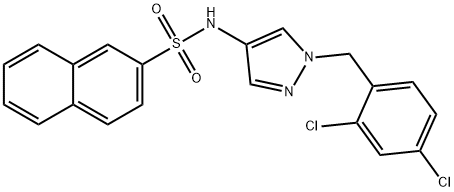 N-[1-[(2,4-dichlorophenyl)methyl]pyrazol-4-yl]naphthalene-2-sulfonamide Struktur