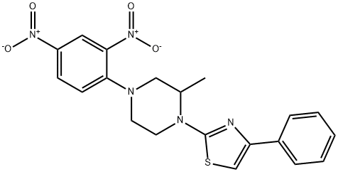 2-[4-(2,4-dinitrophenyl)-2-methylpiperazin-1-yl]-4-phenyl-1,3-thiazole Struktur