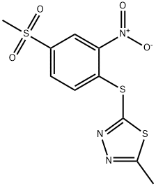 2-methyl-5-(4-methylsulfonyl-2-nitrophenyl)sulfanyl-1,3,4-thiadiazole Struktur