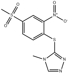 4-methyl-3-(4-methylsulfonyl-2-nitrophenyl)sulfanyl-1,2,4-triazole Struktur