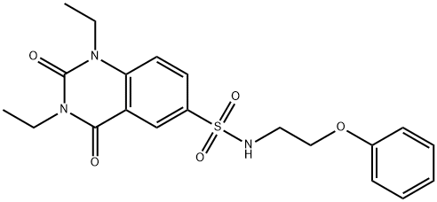 1,3-diethyl-2,4-dioxo-N-(2-phenoxyethyl)quinazoline-6-sulfonamide Struktur