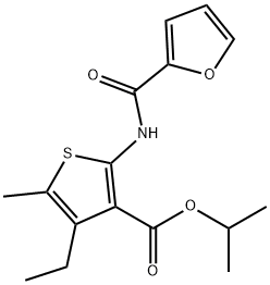 propan-2-yl 4-ethyl-2-(furan-2-carbonylamino)-5-methylthiophene-3-carboxylate Struktur