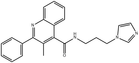 N-(3-imidazol-1-ylpropyl)-3-methyl-2-phenylquinoline-4-carboxamide Struktur