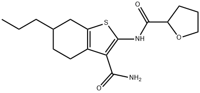 N-(3-carbamoyl-6-propyl-4,5,6,7-tetrahydro-1-benzothiophen-2-yl)oxolane-2-carboxamide Struktur