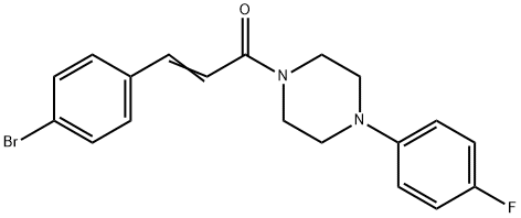 (E)-3-(4-bromophenyl)-1-[4-(4-fluorophenyl)piperazin-1-yl]prop-2-en-1-one Struktur