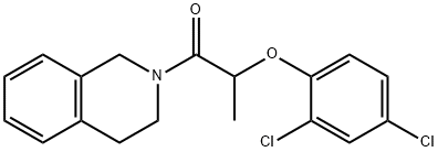 2-(2,4-dichlorophenoxy)-1-(3,4-dihydro-1H-isoquinolin-2-yl)propan-1-one Struktur