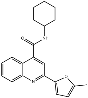 N-cyclohexyl-2-(5-methylfuran-2-yl)quinoline-4-carboxamide Struktur