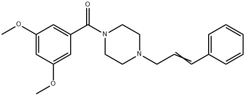 (3,5-dimethoxyphenyl)-[4-[(E)-3-phenylprop-2-enyl]piperazin-1-yl]methanone Struktur