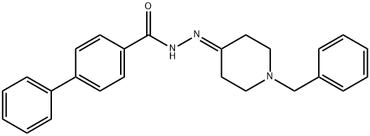 N-[(1-benzylpiperidin-4-ylidene)amino]-4-phenylbenzamide Struktur