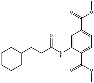 dimethyl 2-(3-cyclohexylpropanoylamino)benzene-1,4-dicarboxylate Struktur