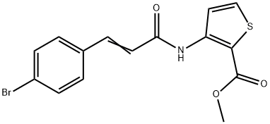 methyl 3-[[(E)-3-(4-bromophenyl)prop-2-enoyl]amino]thiophene-2-carboxylate Struktur