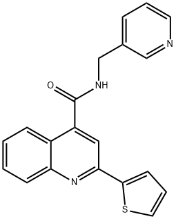 N-(pyridin-3-ylmethyl)-2-thiophen-2-ylquinoline-4-carboxamide Struktur