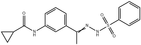 N-[3-[(Z)-N-(benzenesulfonamido)-C-methylcarbonimidoyl]phenyl]cyclopropanecarboxamide Struktur