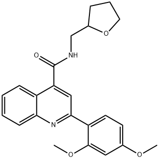 2-(2,4-dimethoxyphenyl)-N-(oxolan-2-ylmethyl)quinoline-4-carboxamide Struktur