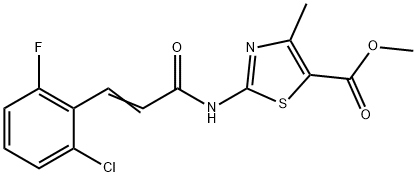 methyl 2-[[(E)-3-(2-chloro-6-fluorophenyl)prop-2-enoyl]amino]-4-methyl-1,3-thiazole-5-carboxylate Struktur